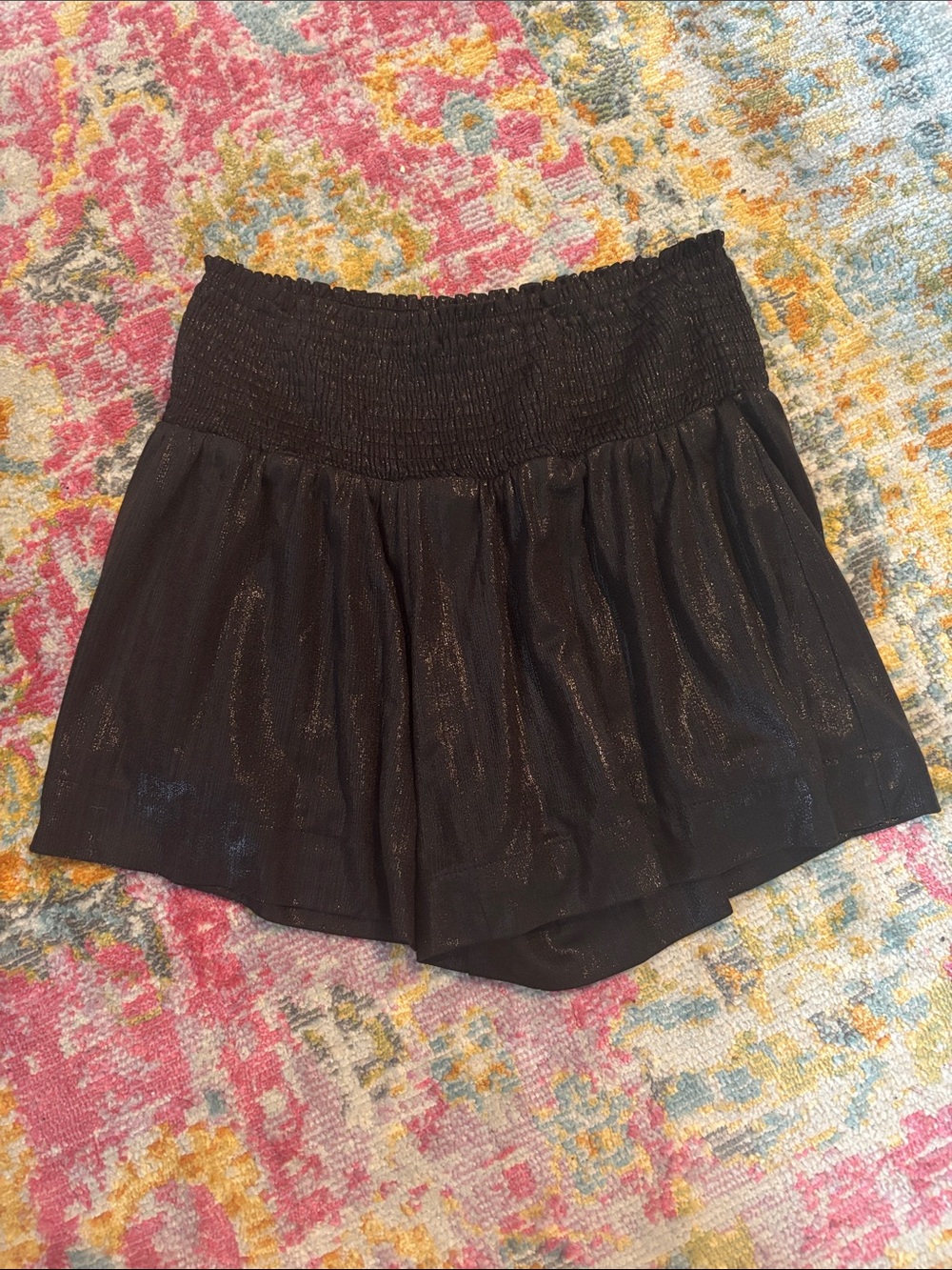 Black metallic shorts